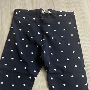 H&M Dark Blue Leggings with White Heart Pattern